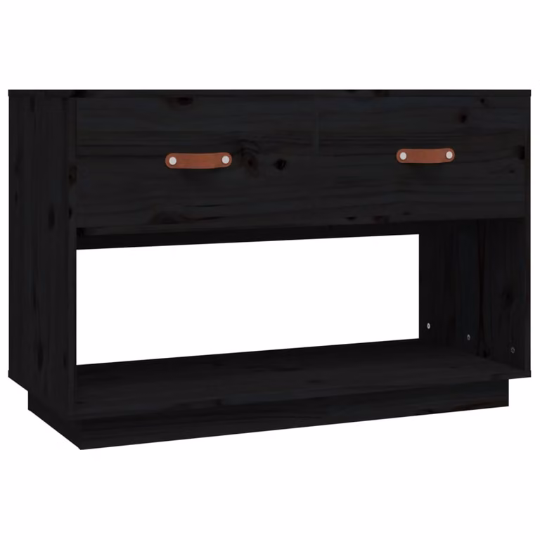 Mobile Porta TV Nero 90x40x60 cm in Legno Massello di Pino