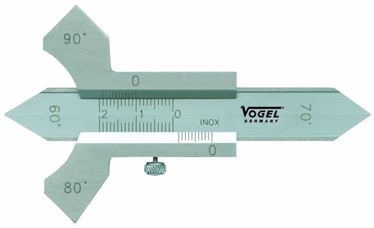 Misuratore di saldature Vogel in acciaio inossidabile, range 0-20 mm - Include custodia