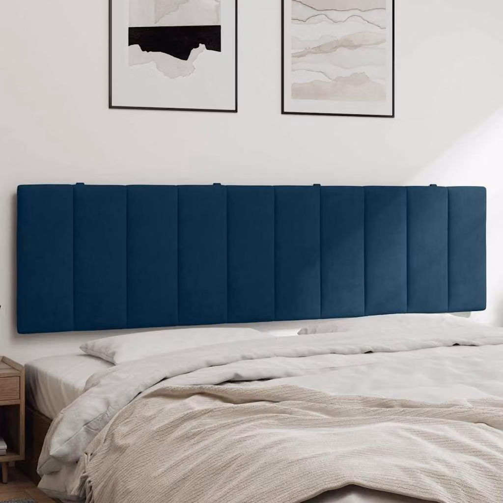 Cuscino Testiera Hanko vidaXL in Velluto Blu, Larghezza: 180 cm