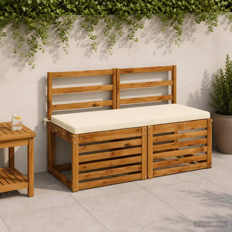 Cuscino per panchina vidaXL SOEST rettangolare in poliestere beige con rivestimento rimovibile e resistente ai raggi UV