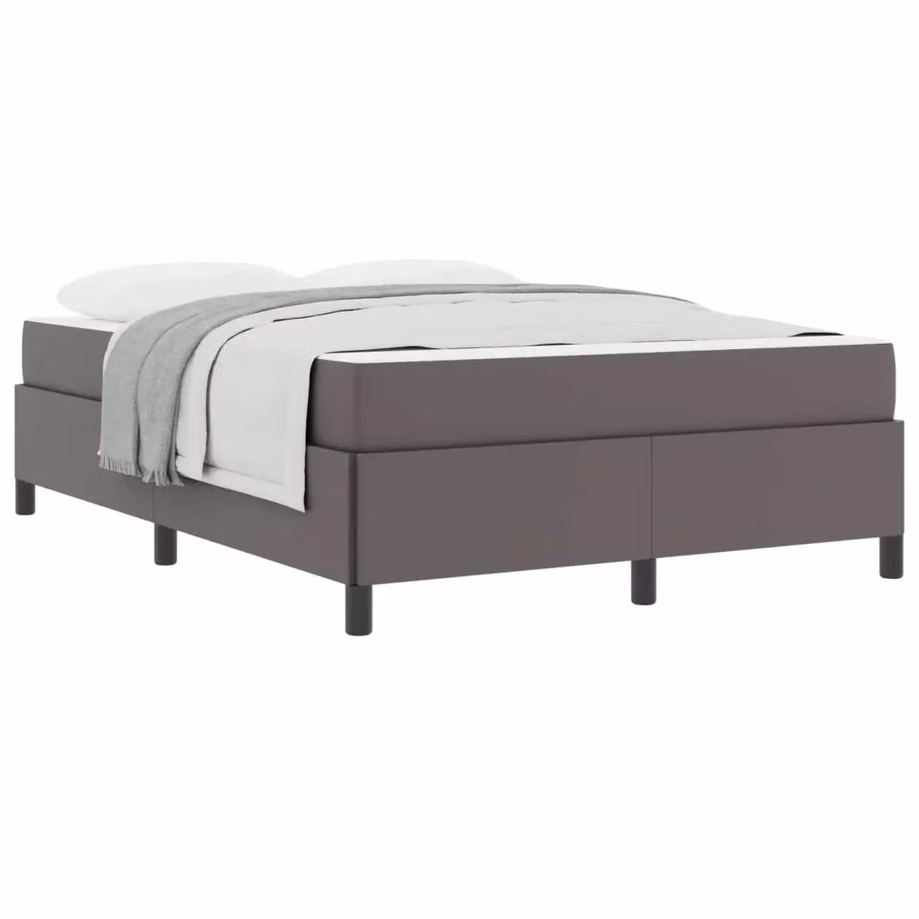 Letto matrimoniale moderno vidaXL con materasso a molle in tessuto grigio L/P/H: 200 x 140 x 55 cm – 2