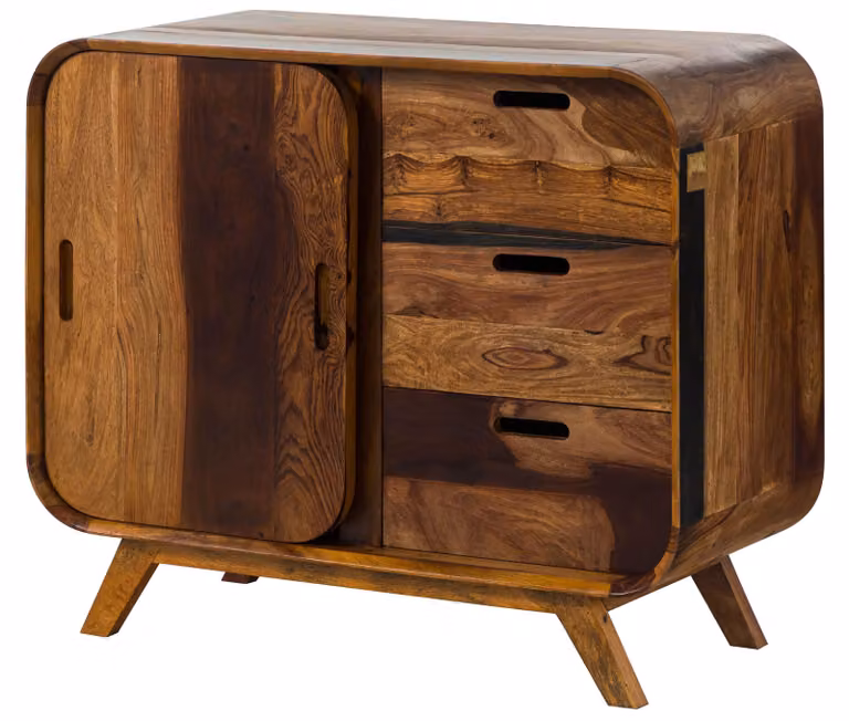 MASSIVMOEBEL24 | MAILAND #200 Credenza in legno di sheesham - laccato / marrone scuro 90x40x75
