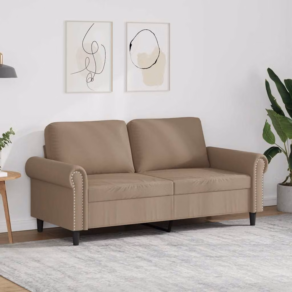 Divano a 2 posti vidaXL in similpelle moderno color beige o marrone con struttura in metallo per il tuo soggiorno