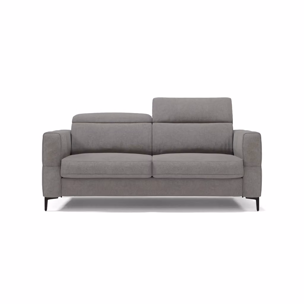 Divano letto Gardenia con poggiatesta reclinabili e rivestimento impermeabile, colore grigio, L: 218 cm, Materasso: 160 x 200 cm, H: 18 cm – 2