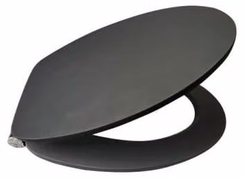 WELLWATER, sedile per WC, modello WC-Sitz soft feeling, finitura Soft Touch, colore nero, sistema di chiusura ammortizzata, codice prodotto 956494