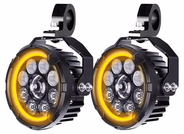 Luci da lavoro per motociclette, LED ad alta luminosità, design impermeabile, luci diurne a luce ambra