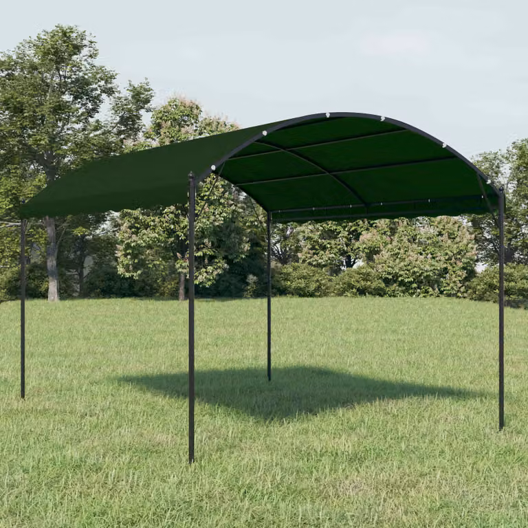 Gazebo vidaXL verde in poliestere e acciaio con tetto curvo L/P/H: 400 x 300 x 260 cm