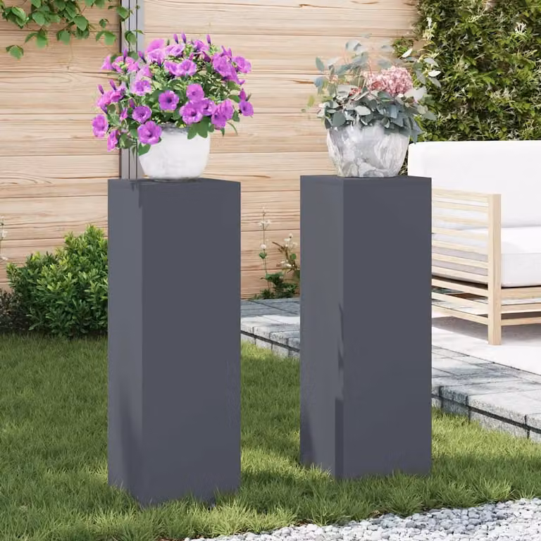 vidaXL Supporto per piante 2 pz Antracite 24 x 24 x 75 cm