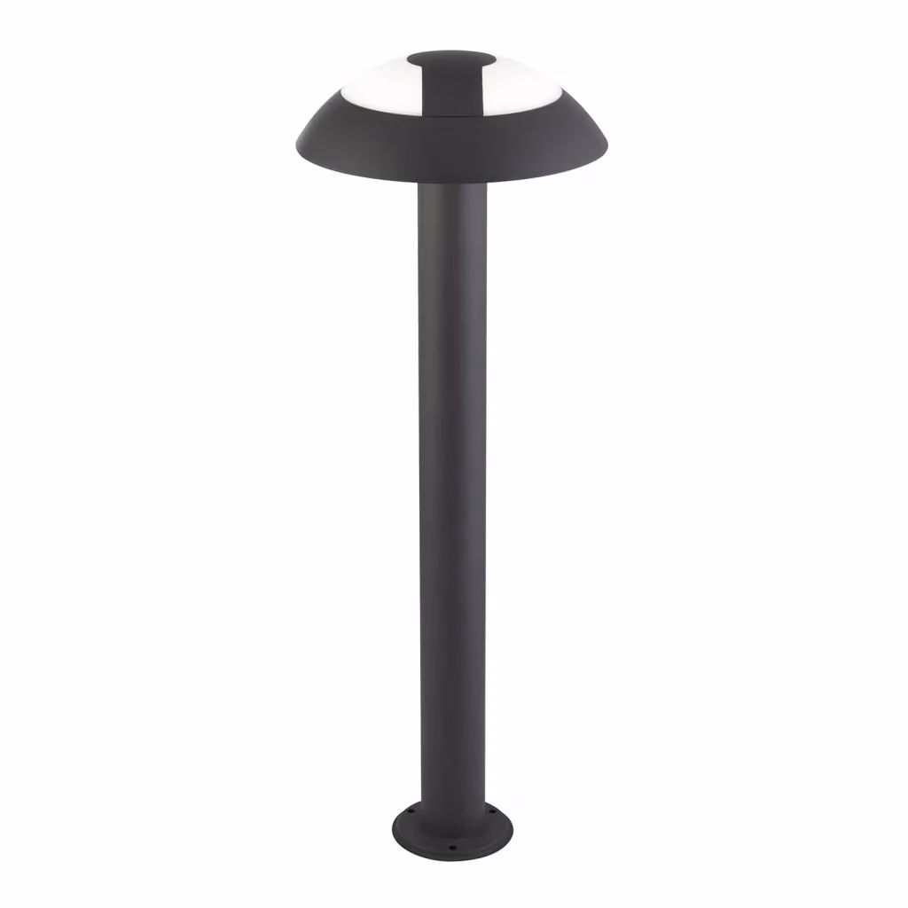 Paletto da giardino moderno Mushroom in alluminio e policarbonato grigio con LED 15,3W 4000K Altezza: 73 cm – 2