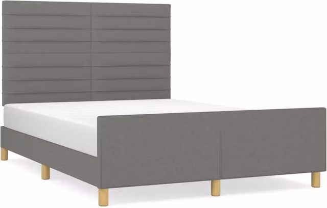 Letto matrimoniale | Letto per adulti | Giroletto senza Materasso Grigio Scuro 140x200 cm Tessuto