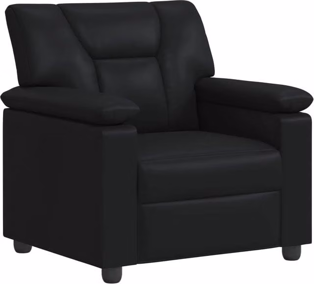 Divano relax moderno vidaXL in similpelle nero con struttura in metallo L 91 cm x P 85 cm x H 93 cm