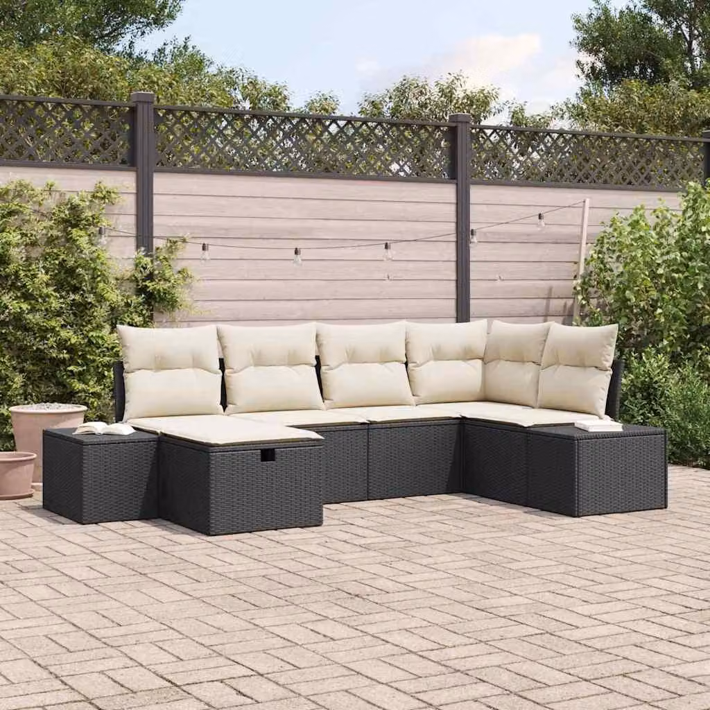 Maison Exclusive - Set di divani da salotto, 7 pezzi, in rattan sintetico