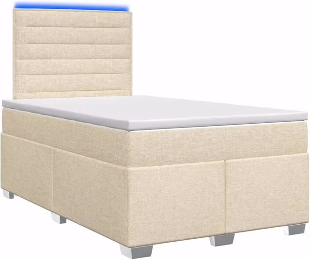 Letto box spring con materasso Crema 120 x 190 cm Tessuto 3454822