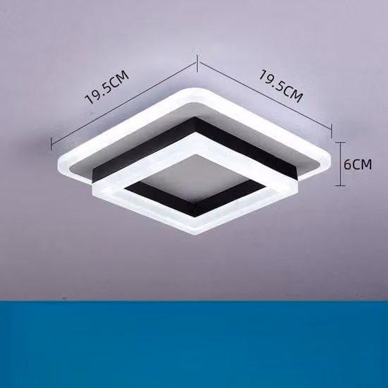 Lampada da soffitto a LED, piccola, quadrata, bianca, per sala da pranzo, camera da letto, cucina, bagno, ingresso