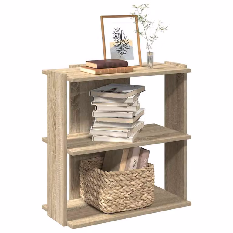Libreria moderna vidaXL con 3 ripiani in legno marrone, L 60 cm x P 30 cm x H 60 cm