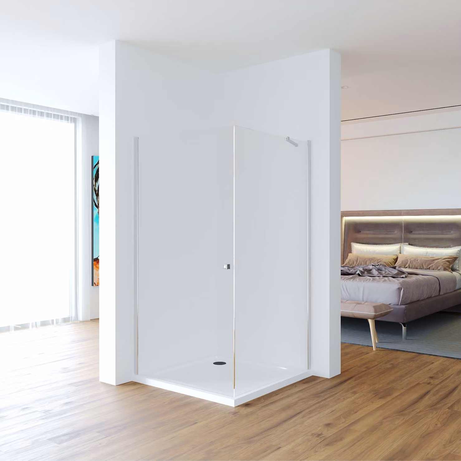 Cabina doccia Cabina doccia ad angolo Cabina doccia "Yoshiko" (90x90x195cm) vetro 8mmHomeCenter