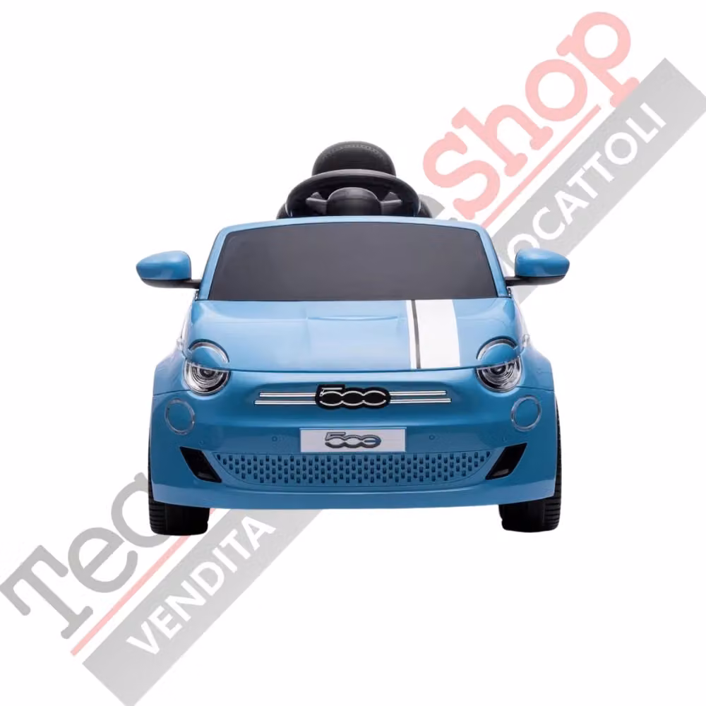 Auto Elettrica per Bambini Fiat 500e Tecnobike Shop Blu con Batteria Ricaricabile e Luci e Suoni – 2
