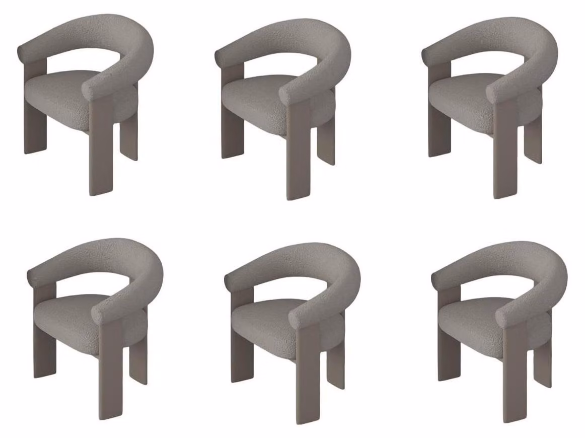 Set di sedie da pranzo in stile moderno, beige, dal design elegante, sedie morbide