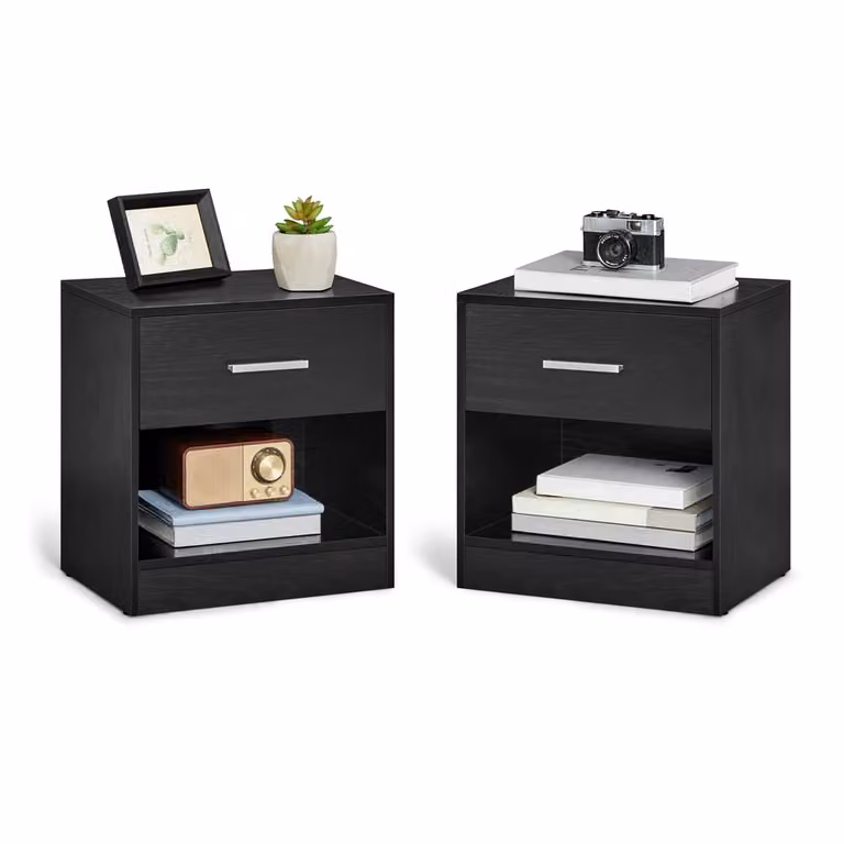 Comodino con Cassetto, Nero Classico / 2