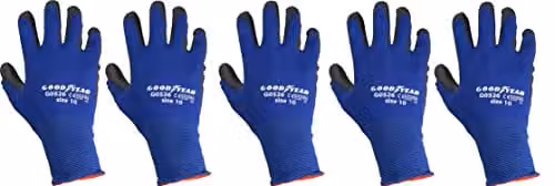 Guanti in nylon e poliuretano mod.G0526 taglia 9 blu/nero Lavoro