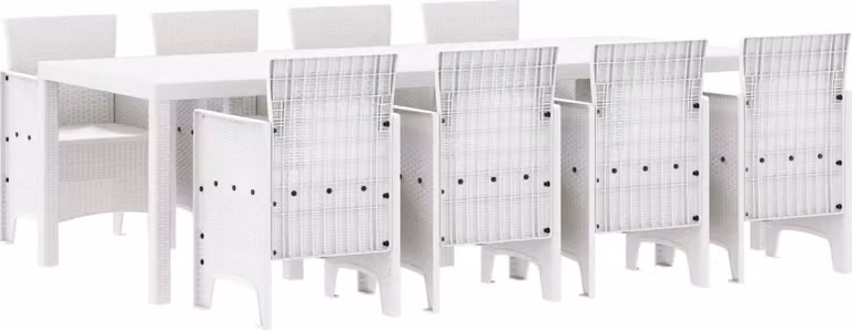 Set da Pranzo per Giardino 9 pcs Grigio chiaro Polipropilene