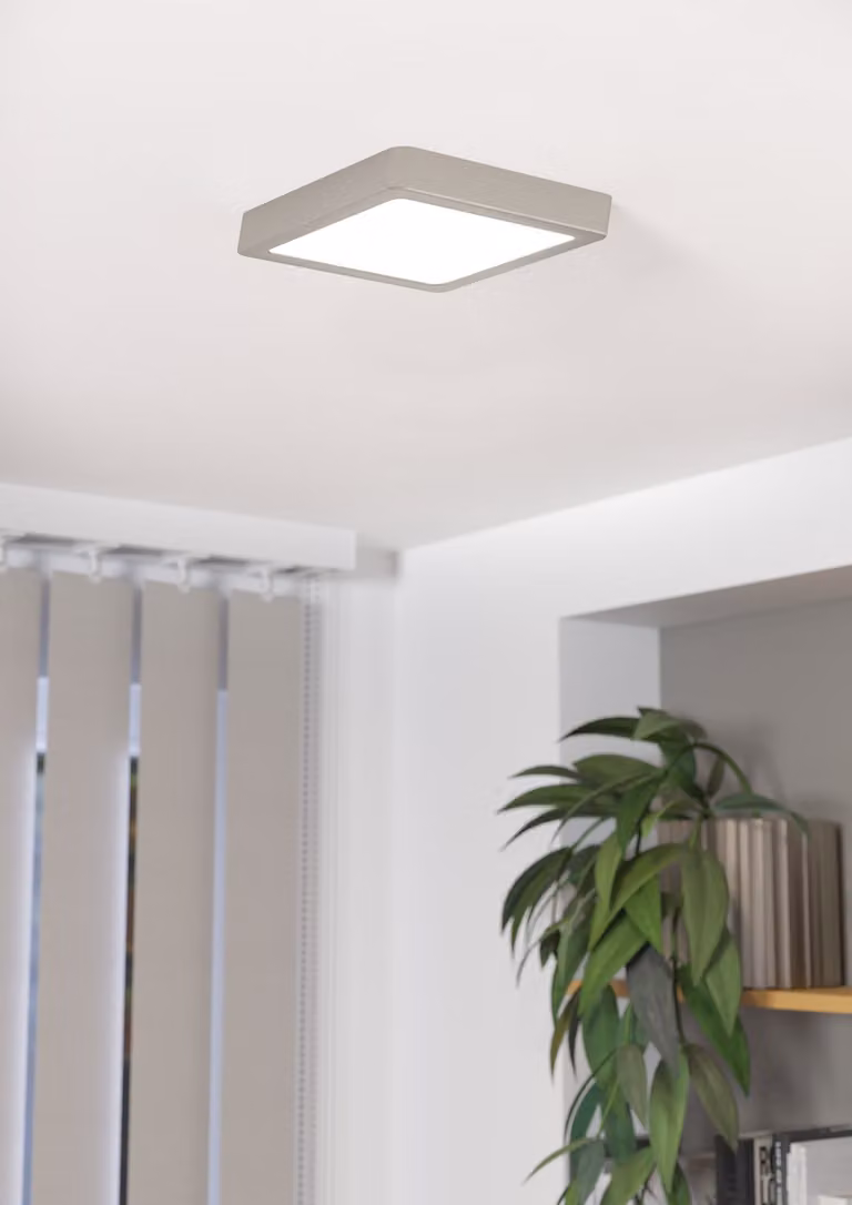 Eglo LED plafoniera a pannello Fueva 5 nichel opaco 23x23cm 16W 1800lm bianco neutro 4000K