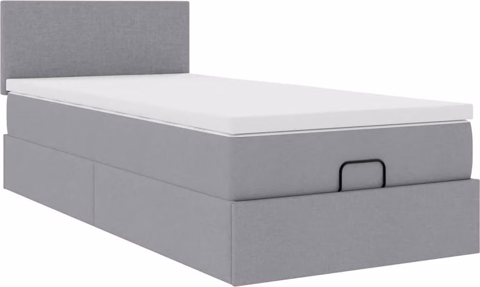 Struttura Letto Pouf con Materasso 80x200 cm in Tessuto