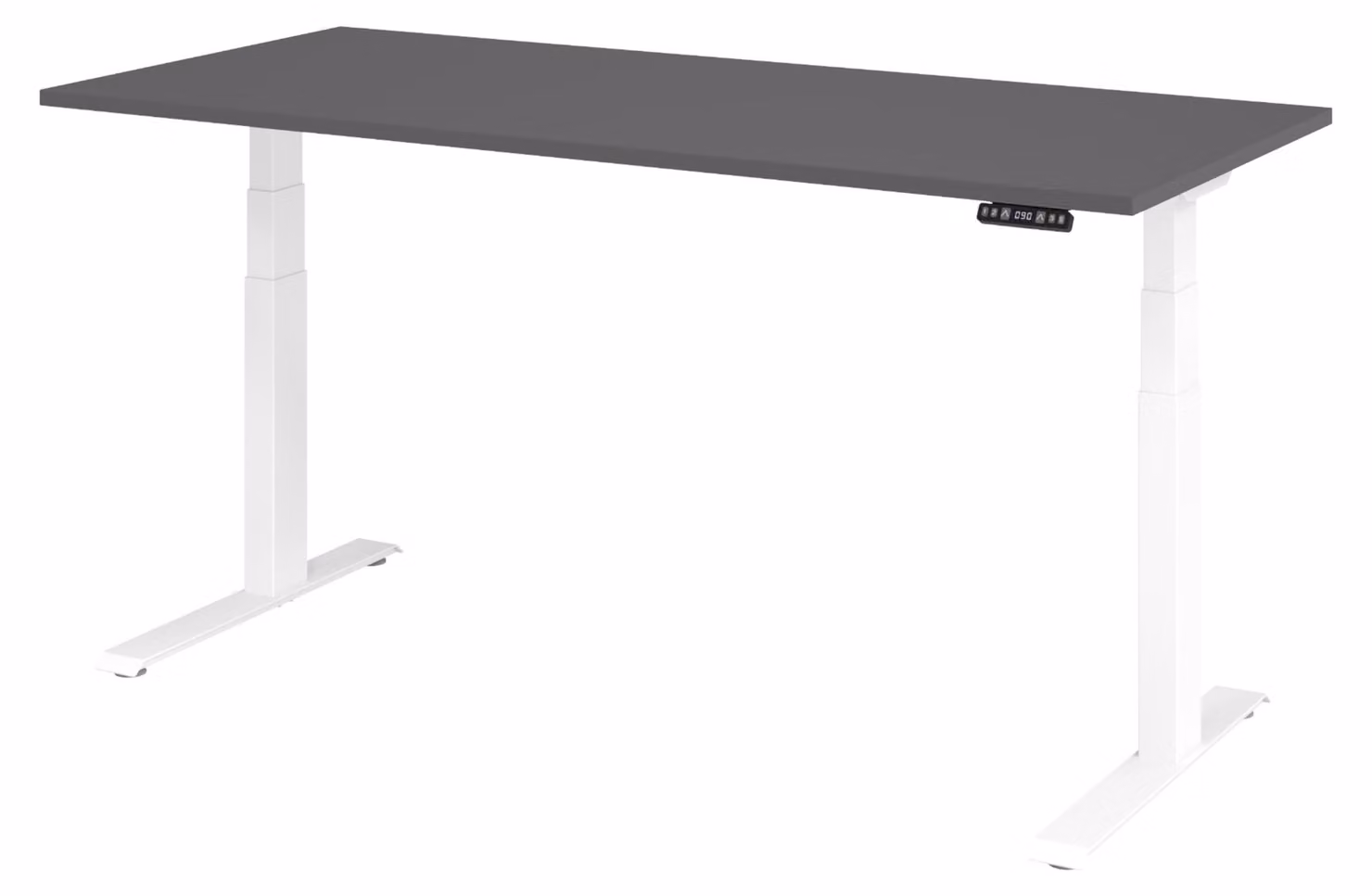 Scrivania elettrica bümö XDKB - Decorazione: grafite, dimensioni: 180 x 80 cm, struttura: bianco