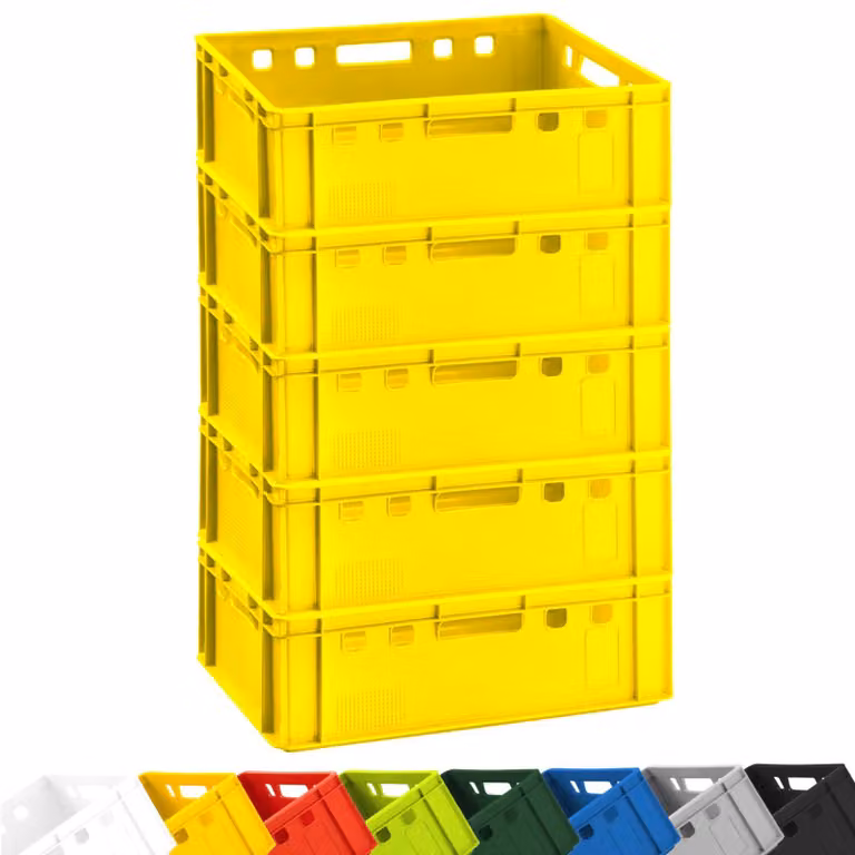 5x cassa per carne E2 cassa per carne Eurobox 60x40x20cm per alimenti, robusta, impilabile | casse di stoccaggio, casse impilabili, cassa per macelleria Germany