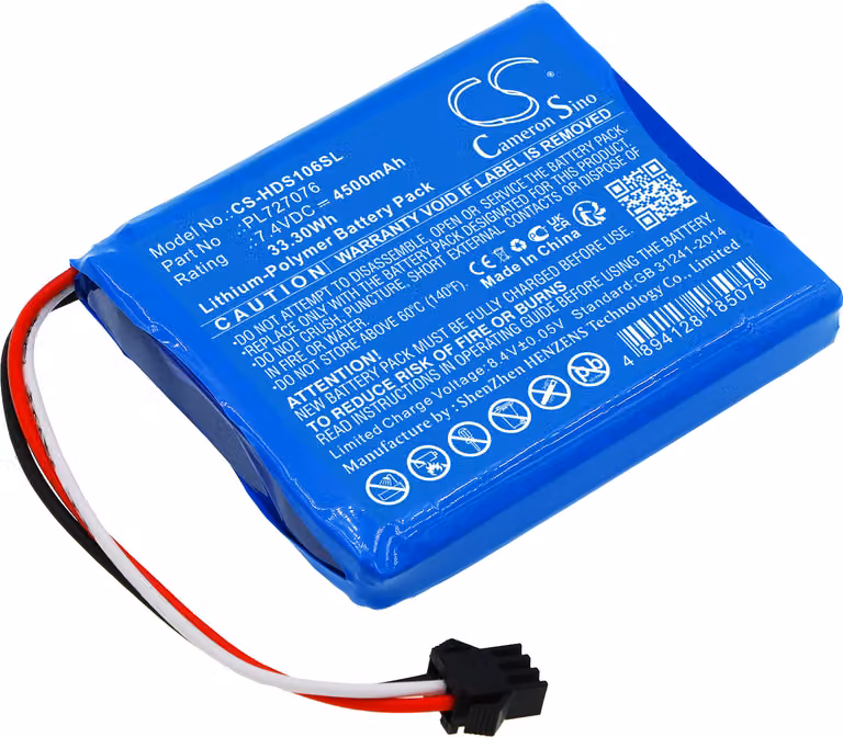 TECHTEK Batteria compatibile con [Hantek] DSO-1062B, DSO-1202B, DSO-1202S sostituisce PL727076