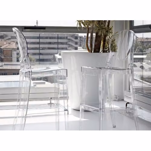 Sgabello con schienale Igloo per esterno impilabile monoblocco Scab Design