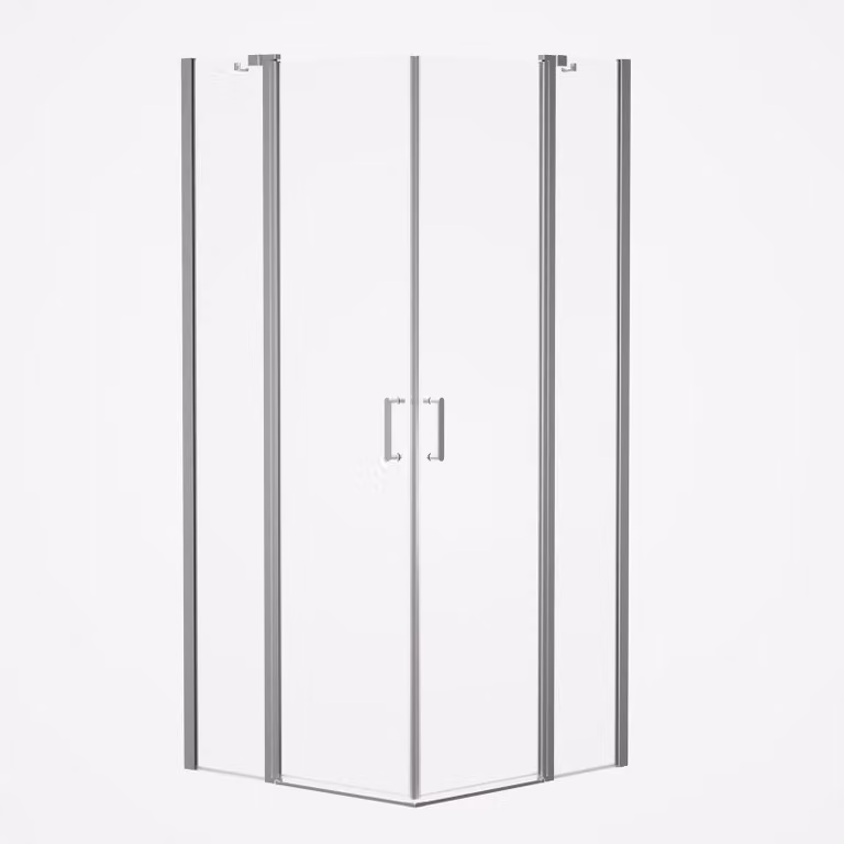 Cabina doccia 90x90 MARWELL Neptun II ingresso angolare cromato - 90x90x195cm - doccia in vetro con ingresso angolare - con porta girevole - profili in alluminio di alta qualità