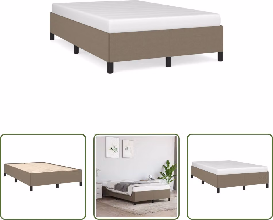 The Living Store struttura letto taupe 120x190 cm tessuto