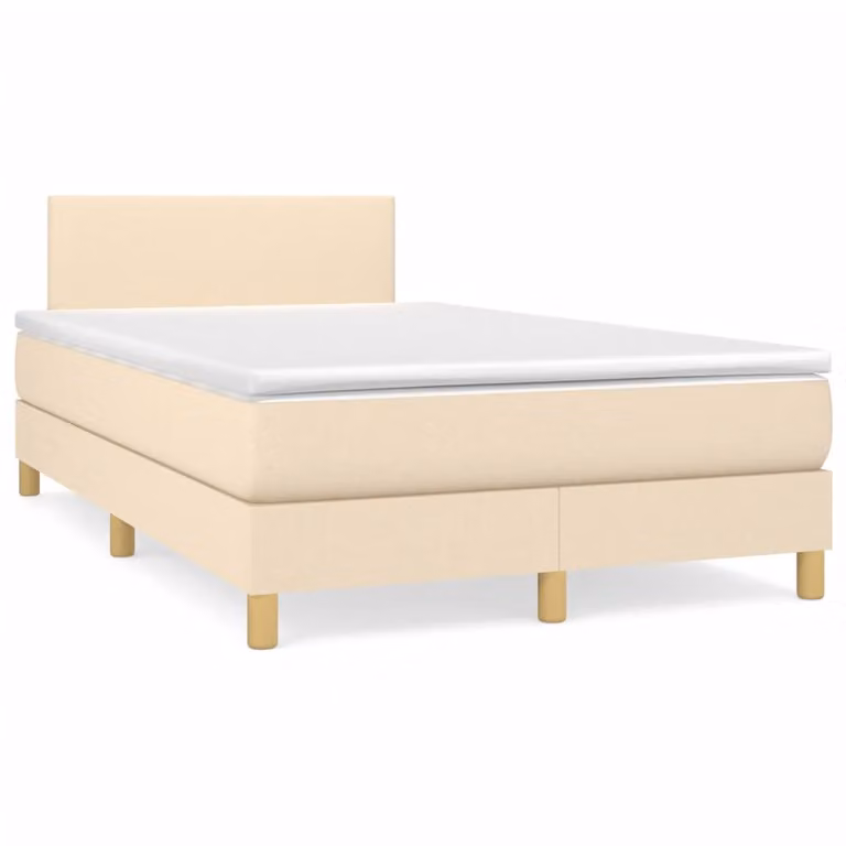 Letto Ibrido vidaXL con Materasso e Illuminazione LED sotto il letto, Colore Beige e Bianco, L/P/H: 120 x 200 x 88 cm