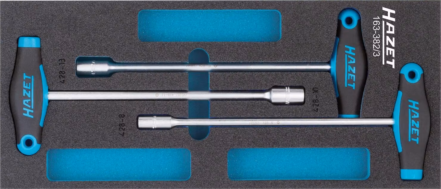 HAZET Set di chiavi a bussola 163-382/3 Profilo esagonale esterno 8 - 13 Numero di utensili: 3