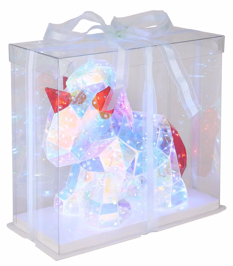 Lampada da tavolo a LED, cavallo, borsa, effetto cristallo, USB