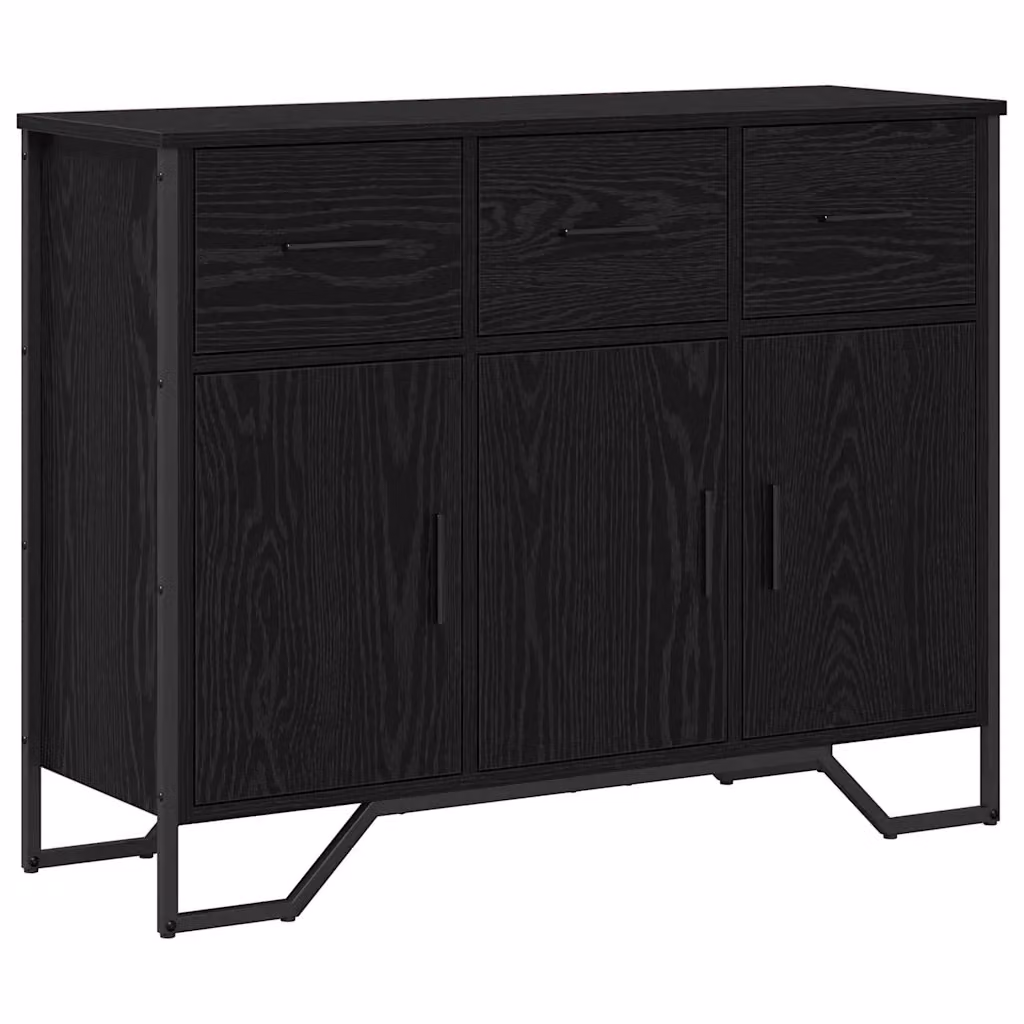 Credenza Buffet con Cassetto vidaXL in Nero Opaco, L 97 x P 32,5 x H 74,5 cm – 2