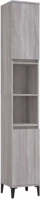 Armadietto da bagno moderno DESIGN IN in legno e metallo Grigio, sospeso, L: 30 cm, P: 30 cm, H: 190 cm