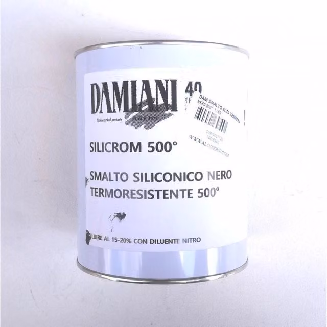 Damiani Silicrom Smalto Siliconico Nero Opaco per Metallo ad Alta Temperatura fino a 500°C 5 kg