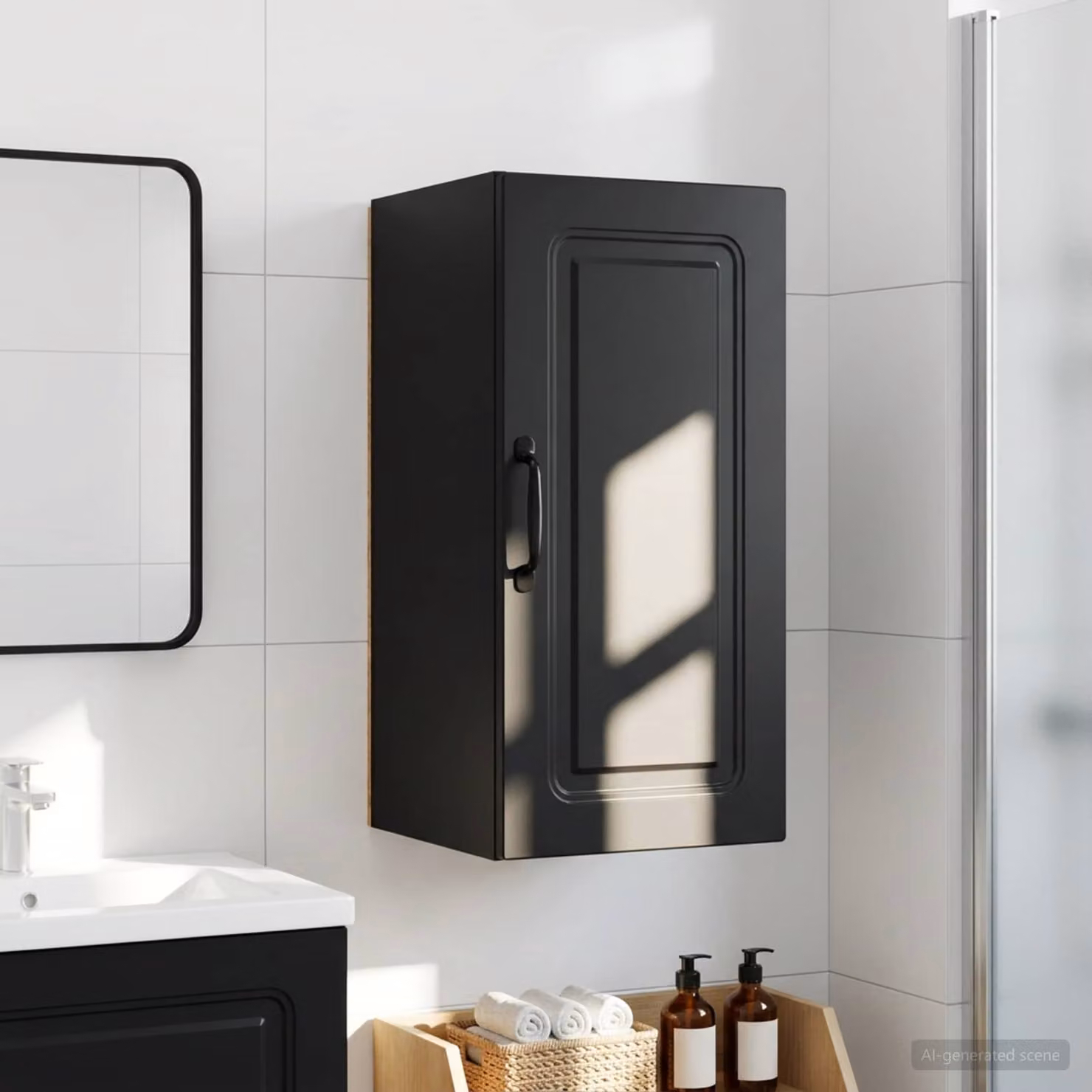 Armadio da bagno a muro vidaXL UTRECHT Nero L: 30 cm, P: 31 cm, H: 59 cm