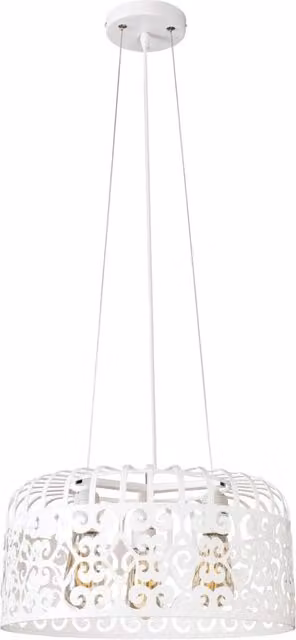 Lampadario vintage Rabalux Alessandra bianco metallo Ø40 3xE27
