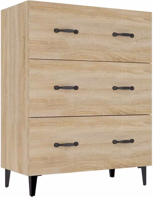 Buffet credenza cassettiera armadio mobile contenitore organizer cucina soggiorno rovere Sonoma 69,5 x 34 x 90 cm legno ingegnerizzato marrone 02_0031641