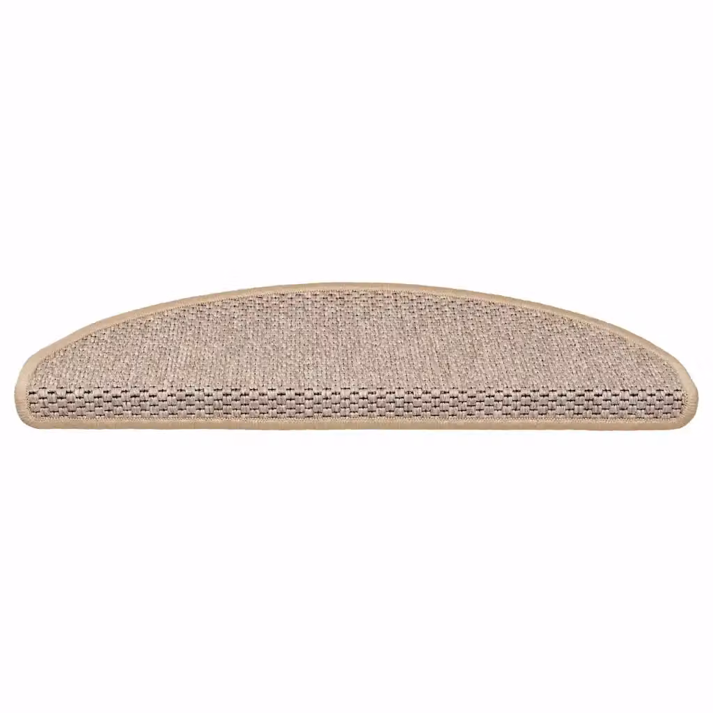 Set di 15 tappeti adesivi per scale vidaXL con aspetto sisal, colore beige chiaro, L 65 x P 21 x H 4 cm – 2