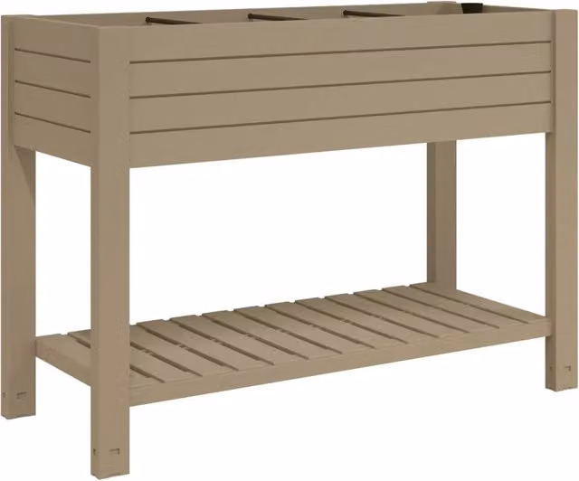 Fioriera aiuola rialzata DESIGN IN in polipropilene marrone per orto e giardino L: 110 cm, P: 45 cm, H: 79 cm – 1