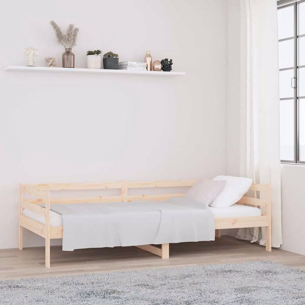 vidaXL Dormeuse in legno di pino massello marrone, L/P/H: 200 x 80 x 56,5 cm