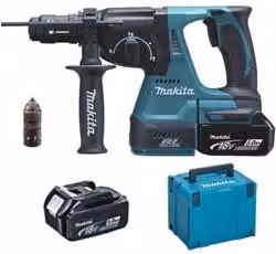 Tassellatore Makita 3 Funzioni SDSplus con 2 Batterie al Litio da 18 V DHR243RTJ