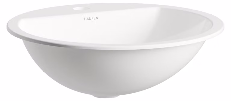 LAUFEN FORM lavabo à encastrer par le dessus, rond, 1 trou pour robinet, sans trop-plein, 450x450x163mm, blanc brillant, H517FM50001111, H517FM50001111
