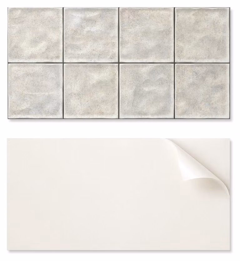 Pannello in vinile autoadesivo con stampa, ideale per bagni, dimensioni 100 x 50 cm, con texture simile alle piastrelle in Vetroceramica