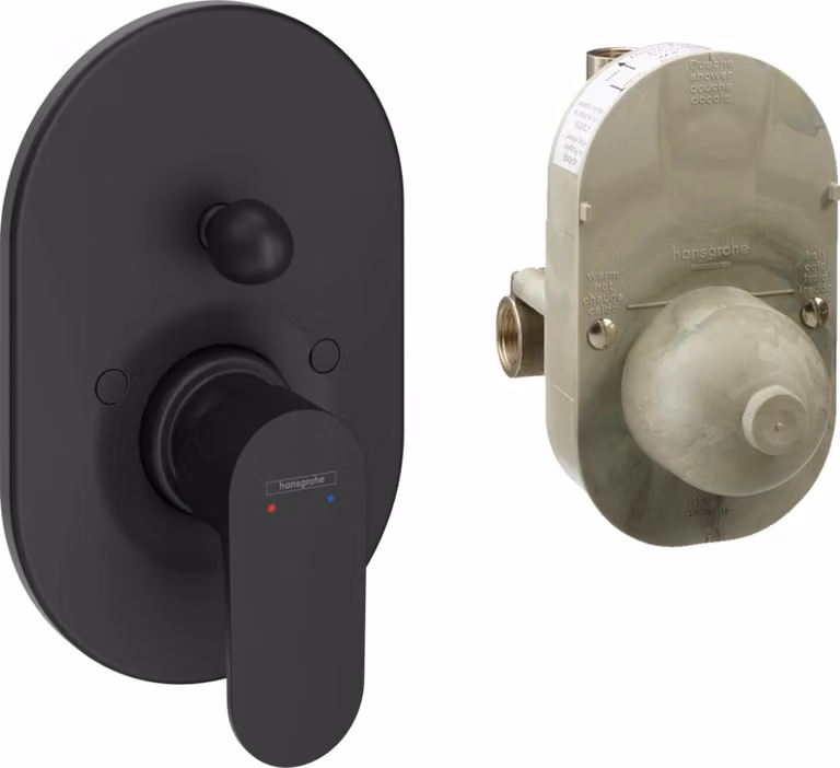 Hansgrohe Rebris S - Miscelatore per vasca a parete con corpo, nero opaco 72448670
