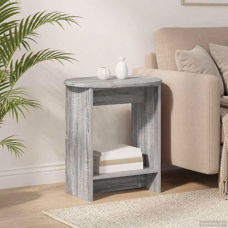 vidaXL Tavolo laterale rettangolare in MDF laminato Grigio Sonoma L/P/H: 50 x 39,5 x 55 cm